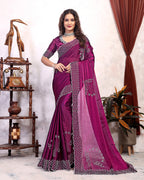 Fancy Zarkhan Diamond Work Saree