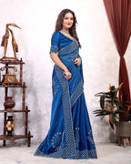Party Wear Zarkhan Diamond Work Saree
