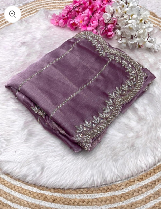 Royal Zarkan work saree