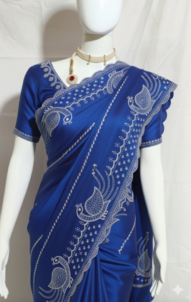 Soft Jimmy Chu Silk Heavy Zarkan Diamond Work Saree